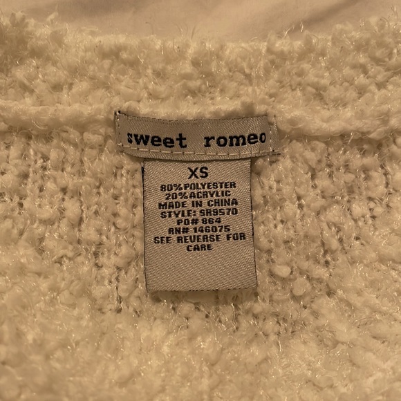 Sweet Romeo Fuzzy White Sweater - Picture 3 of 3
